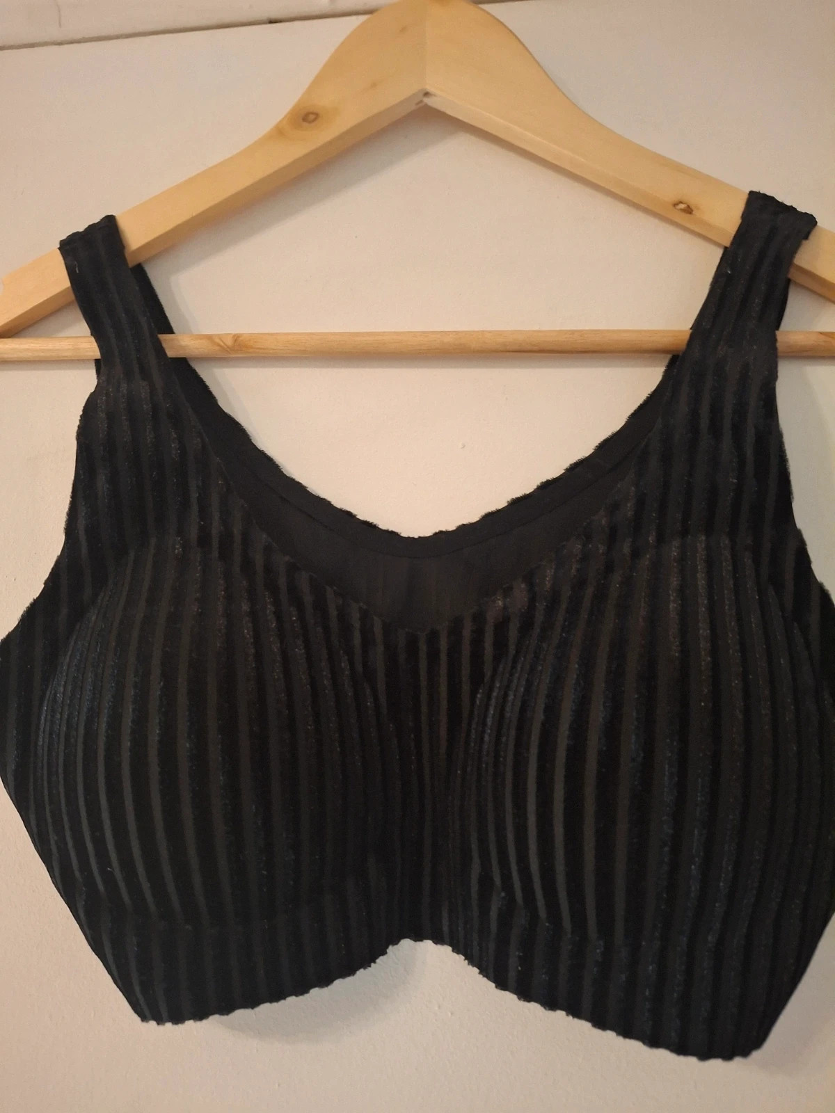 Bralette bretelles larges en velours noir – Noir – taille 90B 2
