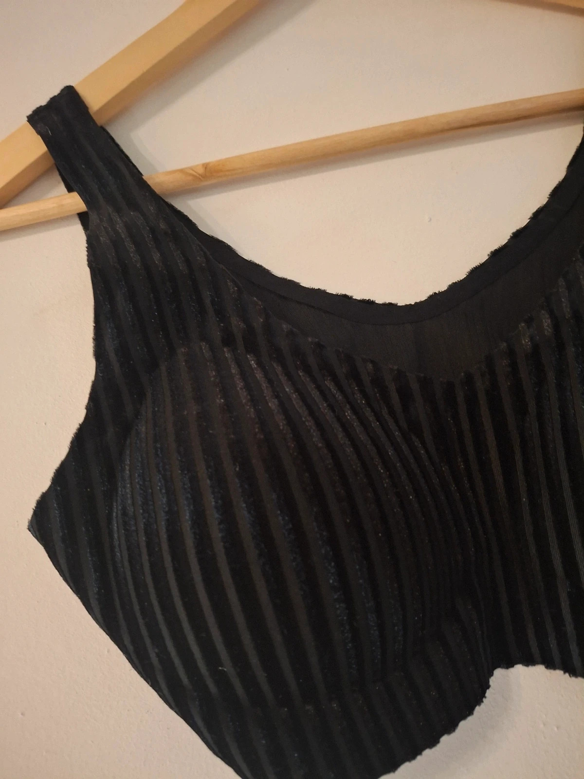 Bralette bretelles larges en velours noir – Noir – taille 90B 3