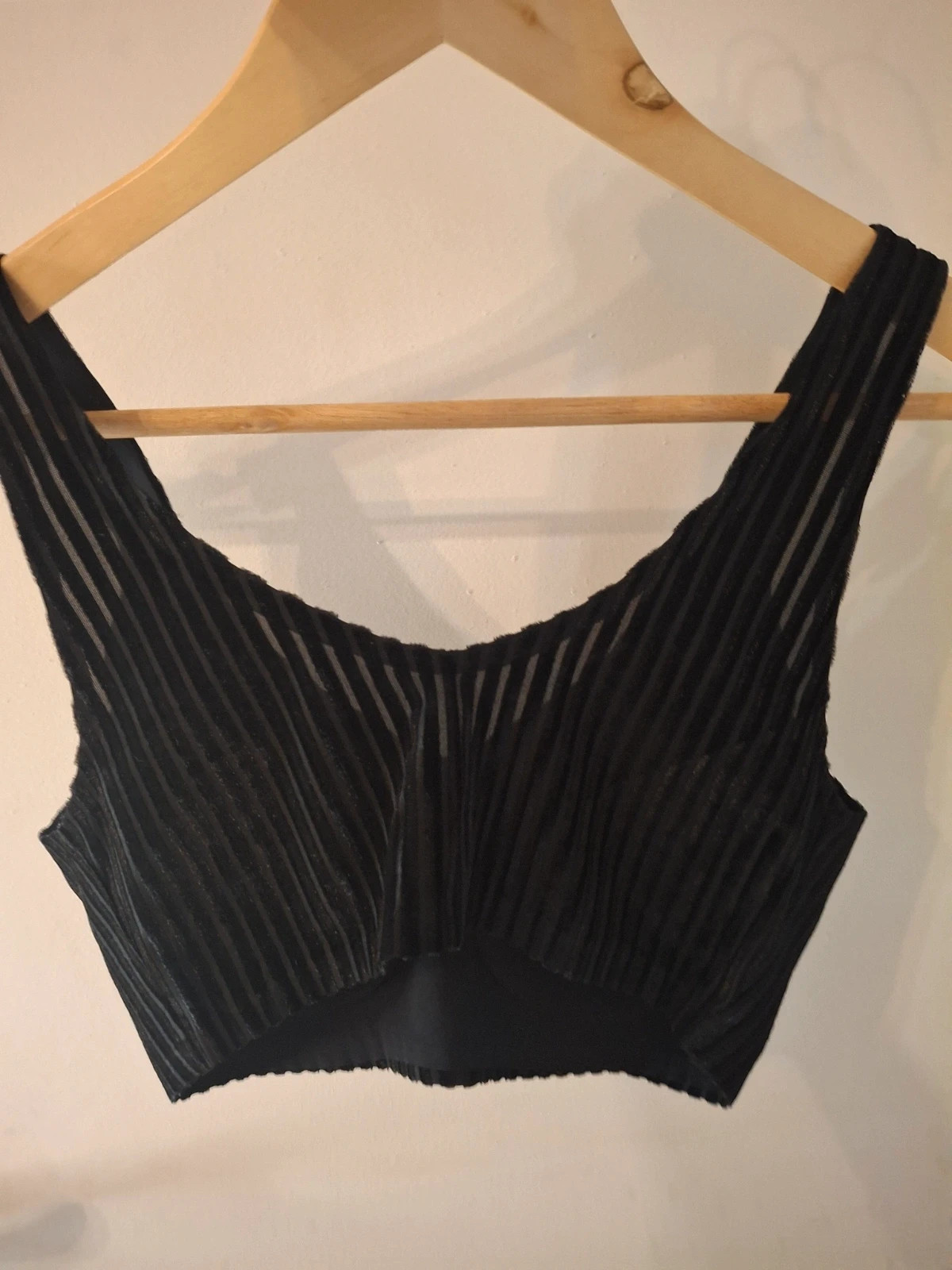 Bralette bretelles larges en velours noir – Noir – taille 90B 4