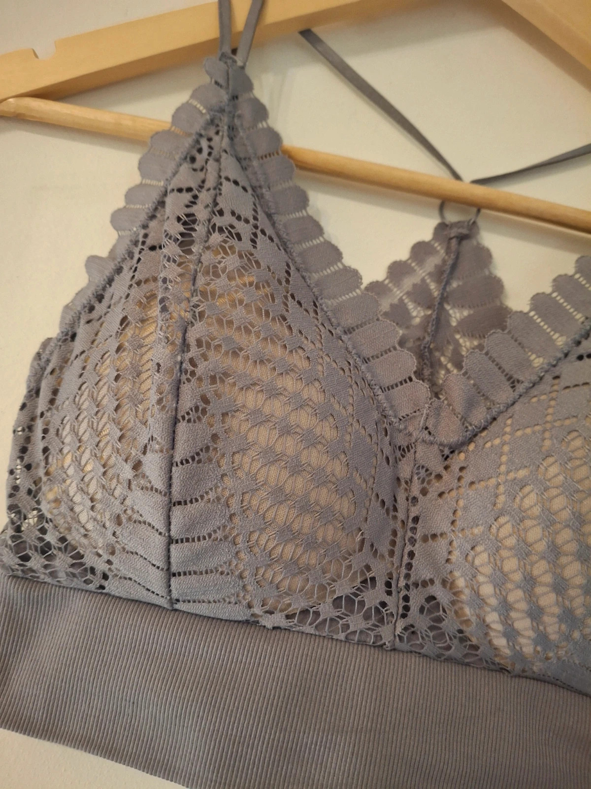 Bralette crop top dentelle tenadance bretelles croisé – Nue – taille L 3