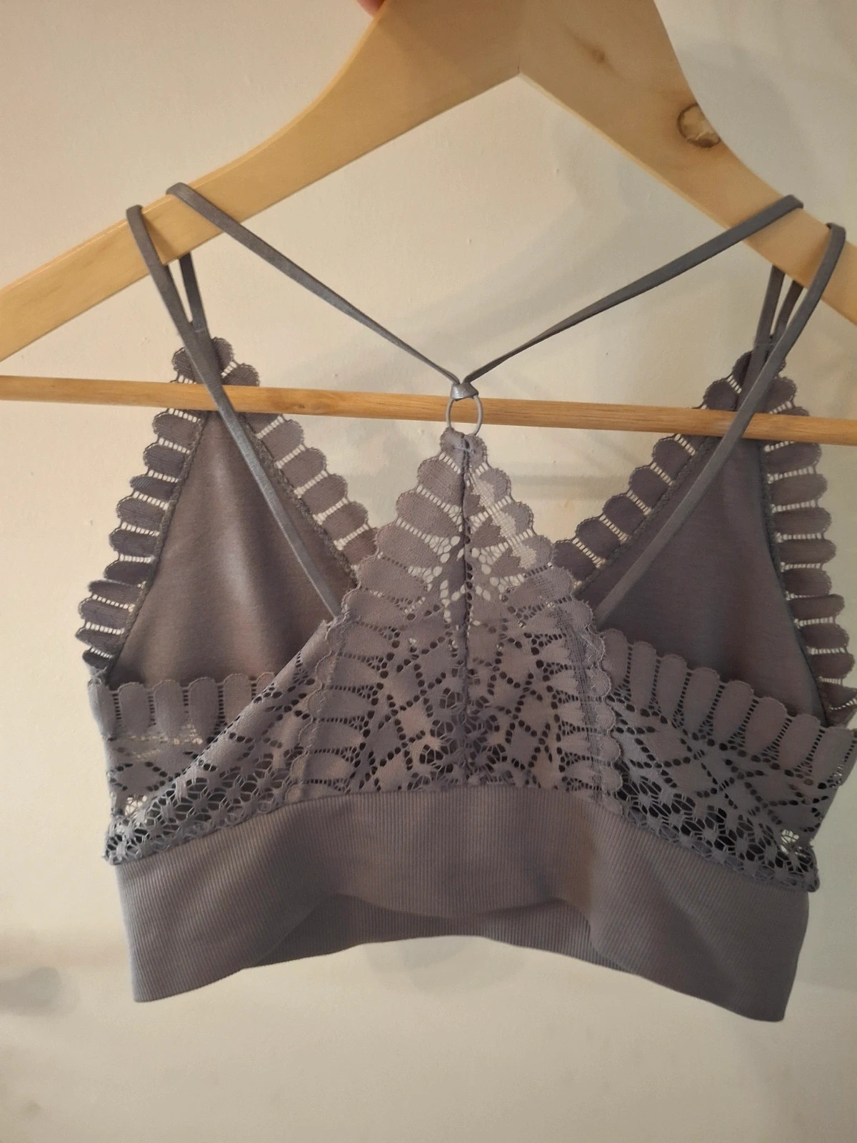 Bralette crop top dentelle tenadance bretelles croisé – Nue – taille L 4