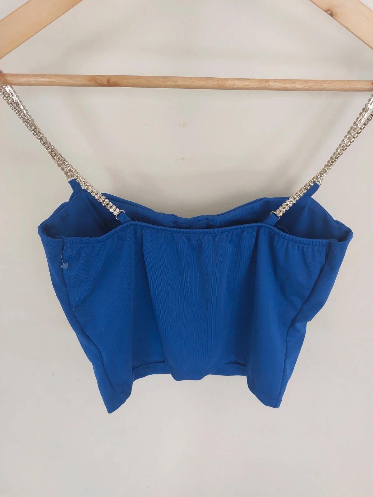 Crop top Bleu roi bretelles strass – Strass – taille Taille unique 3