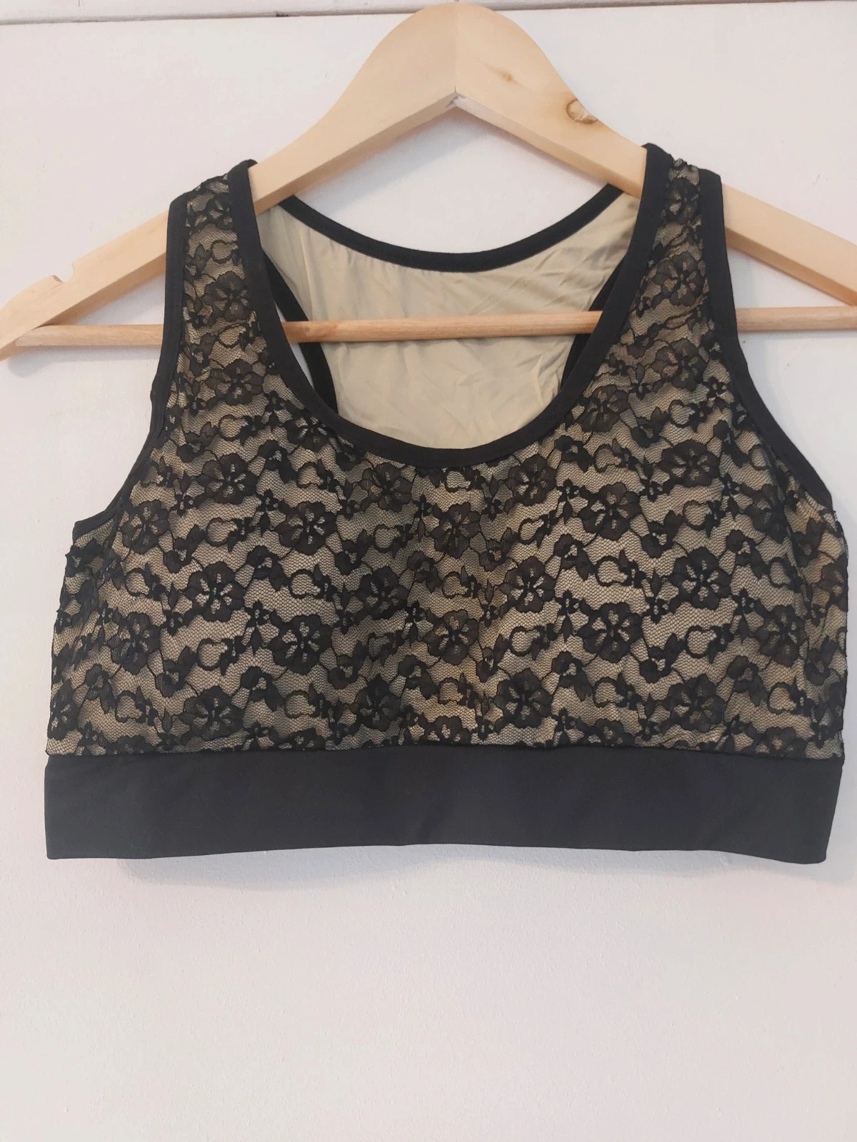 Brassière dentelle et coton dos nageur