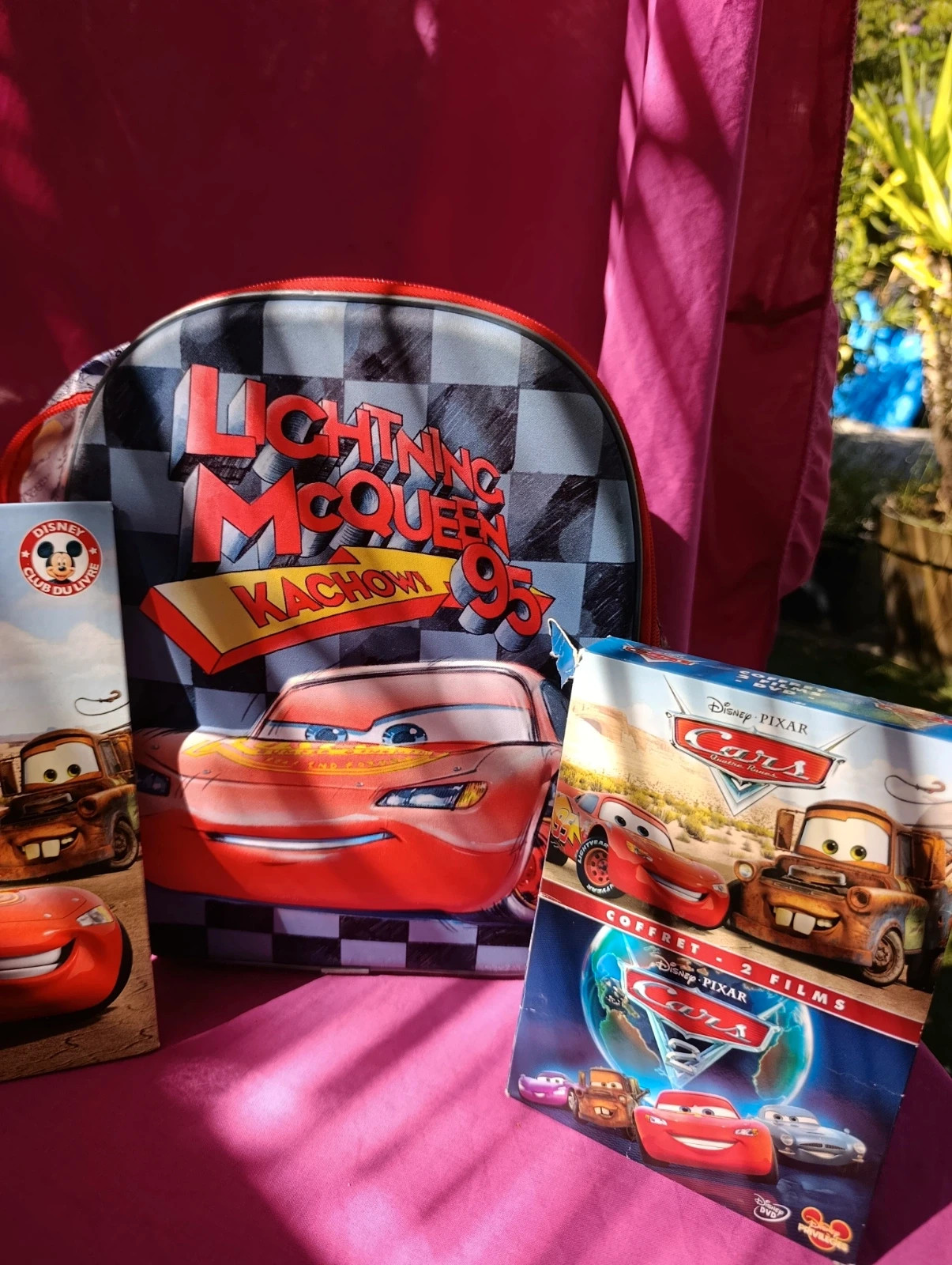 Lot Cars Disney Pixar cartable + DVD + accessoires – Cars – taille Taille unique 3