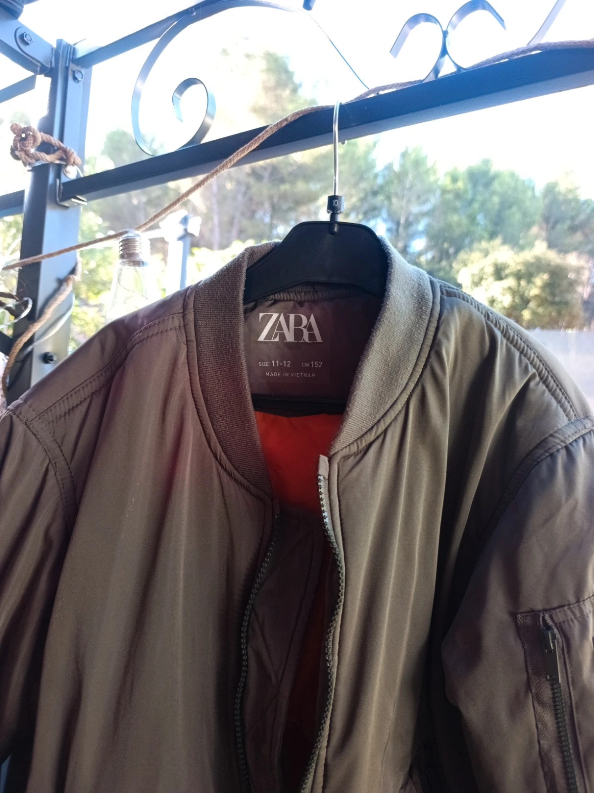 Bombers veste légère zara kaki et orange a l'intérieur – Zara – taille 12 ans / 152 cm 2