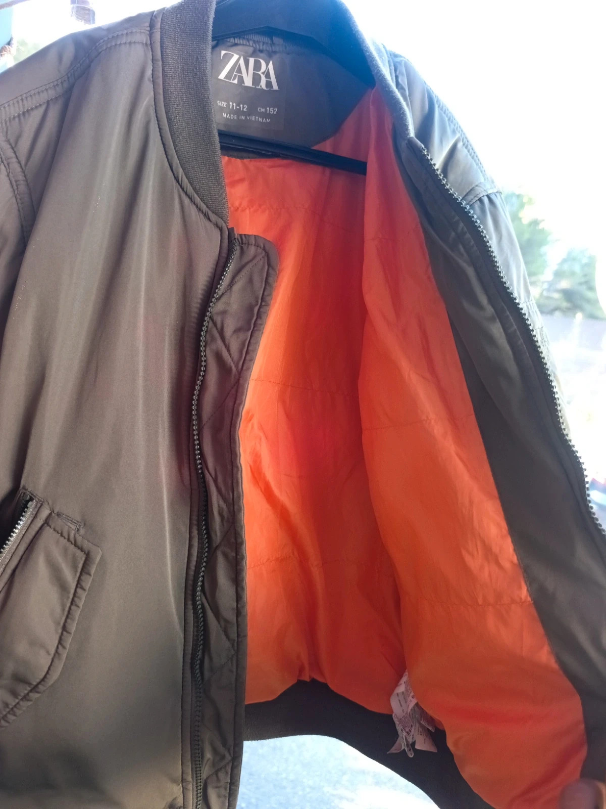 Bombers veste légère zara kaki et orange a l'intérieur – Zara – taille 12 ans / 152 cm 4