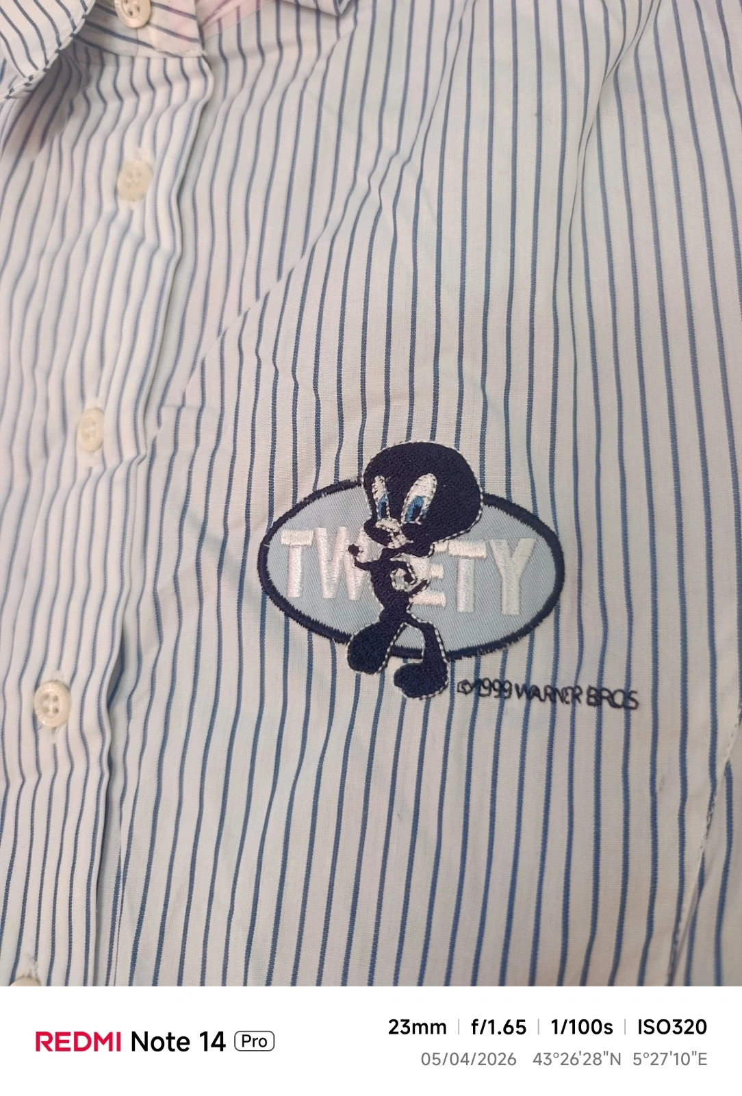 Chemise Croc top Emmanuel schvili Looney Toons Titi et gros Minet – Vintage Dressing – taille S / 36 / 8 3