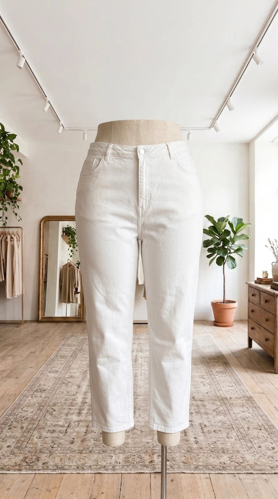 Jean droit crème élégant taille fr 50