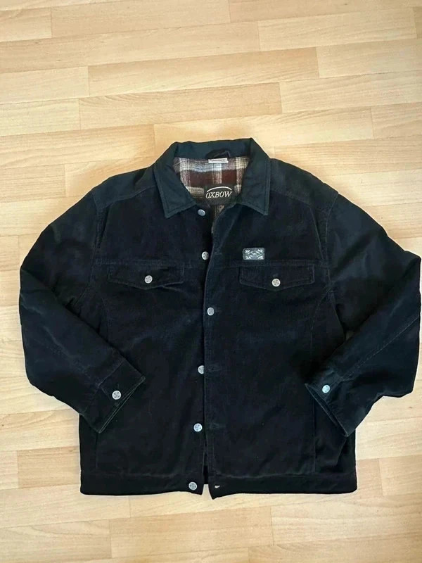 Veste en velours côtelé noir logo brodé Oxbow vintage taille M – Oxbow – taille M 2