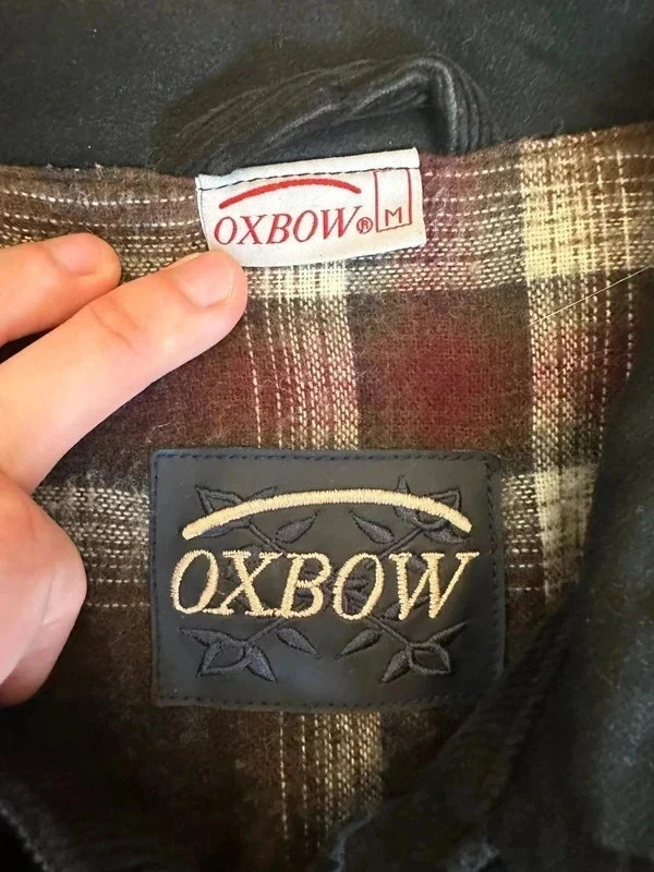 Veste en velours côtelé noir logo brodé Oxbow vintage taille M – Oxbow – taille M 3