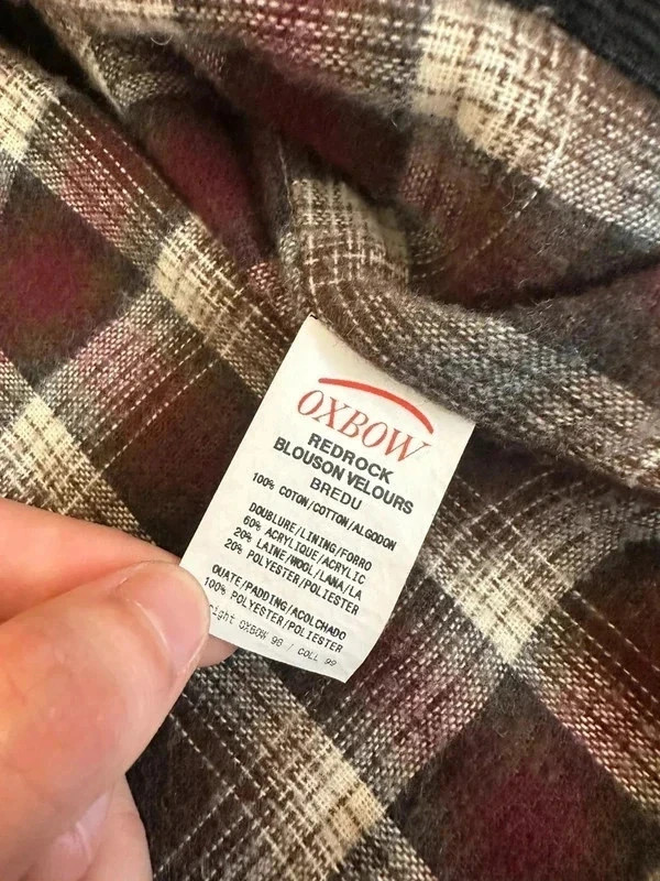 Veste en velours côtelé noir logo brodé Oxbow vintage taille M – Oxbow – taille M 5