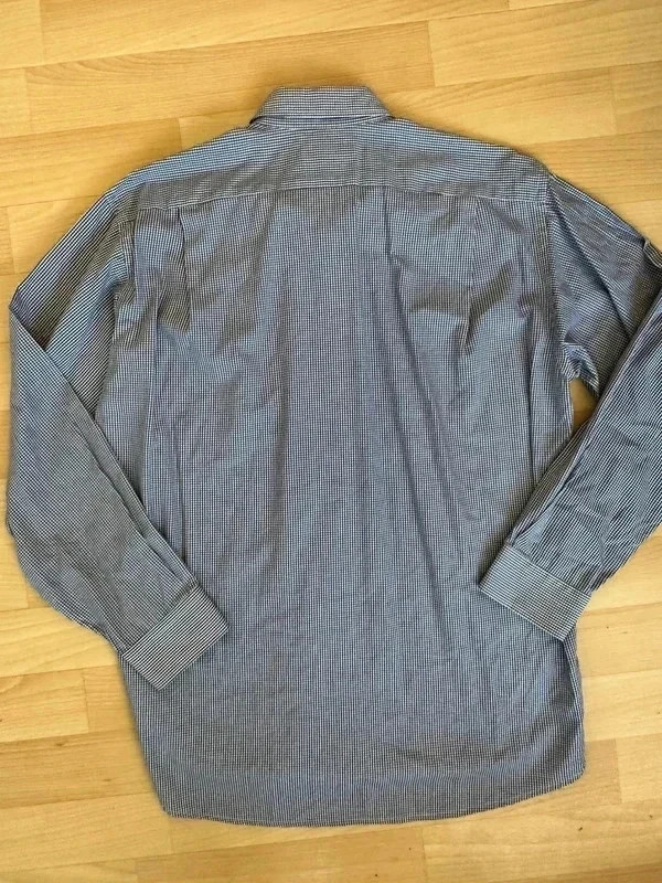 Chemise à carreaux bleu et blanc logo brodé Lacoste à manches longues élégant taille 39 – Lacoste – taille M 5