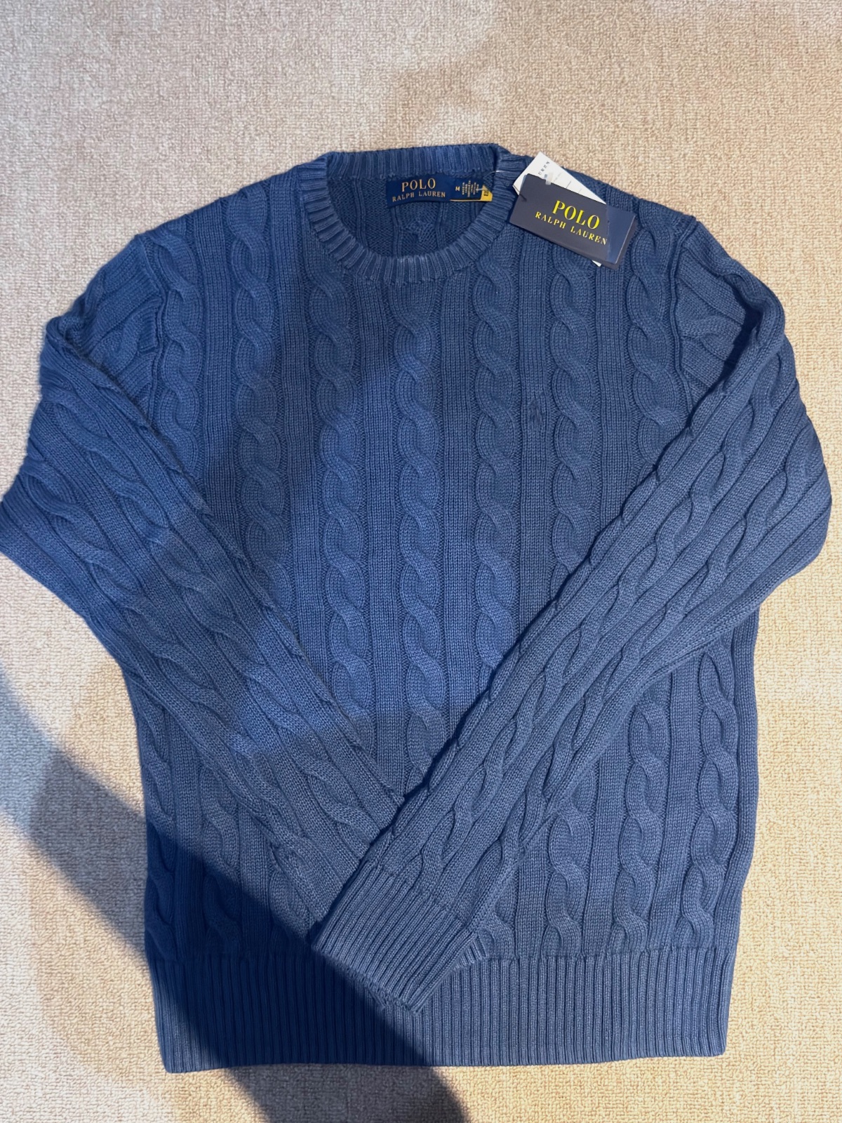 Pull torsadé Ralph Lauren bleu  – Ralph Lauren – taille M 2