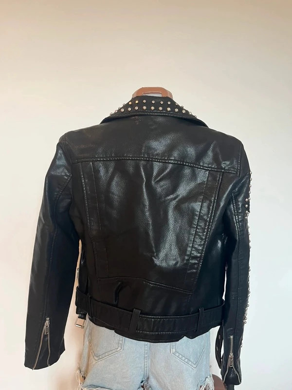 Mango biker efecto piel con tachas y strass talla M – Mango – taille M / 38 / 10 3