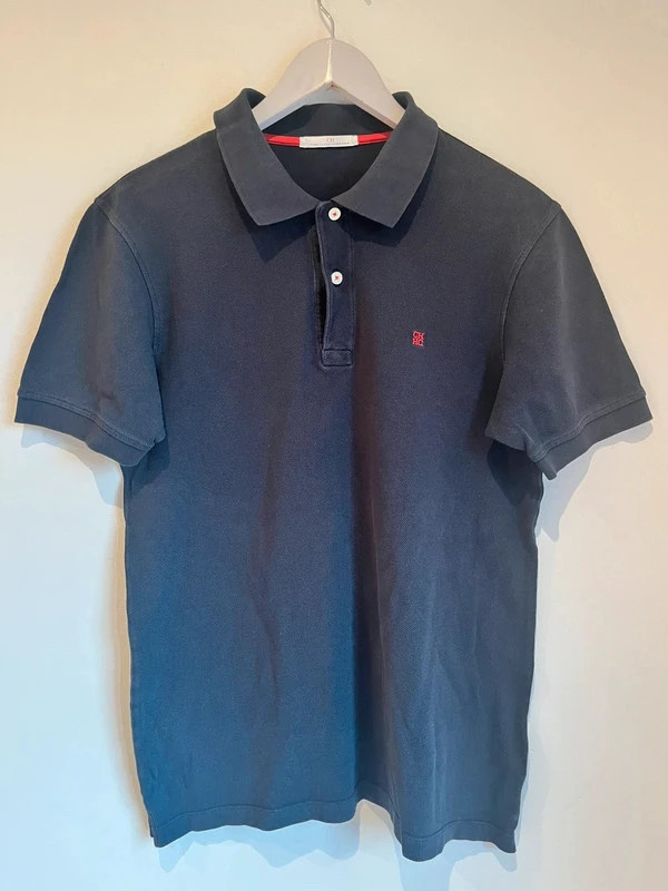 Polo Carolina Herrera CH azul marino algodón talla S