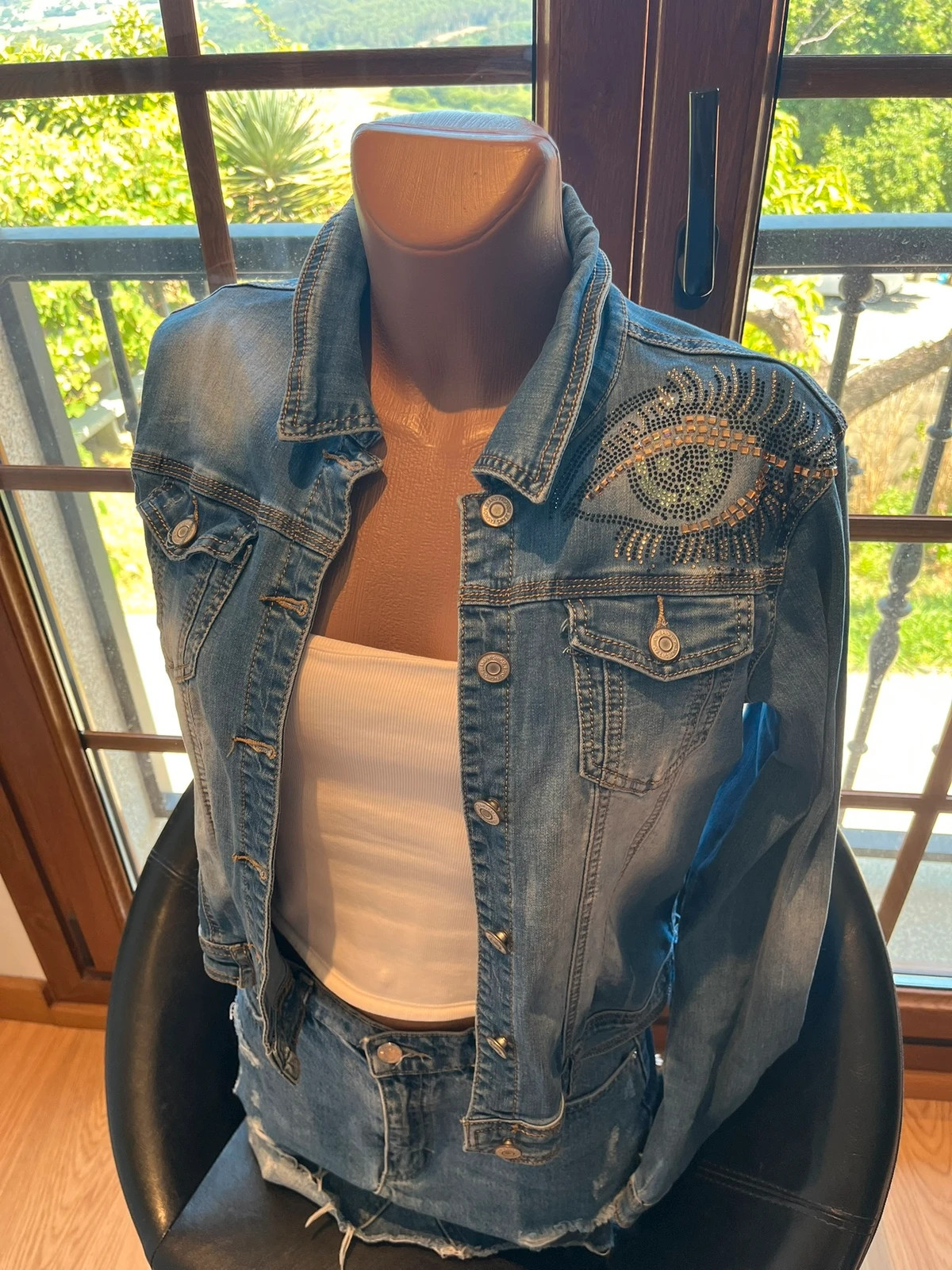 Chaqueta vaquera con strass Bonita Eres - talla M – Bonita eres – taille M / 38 / 10 2