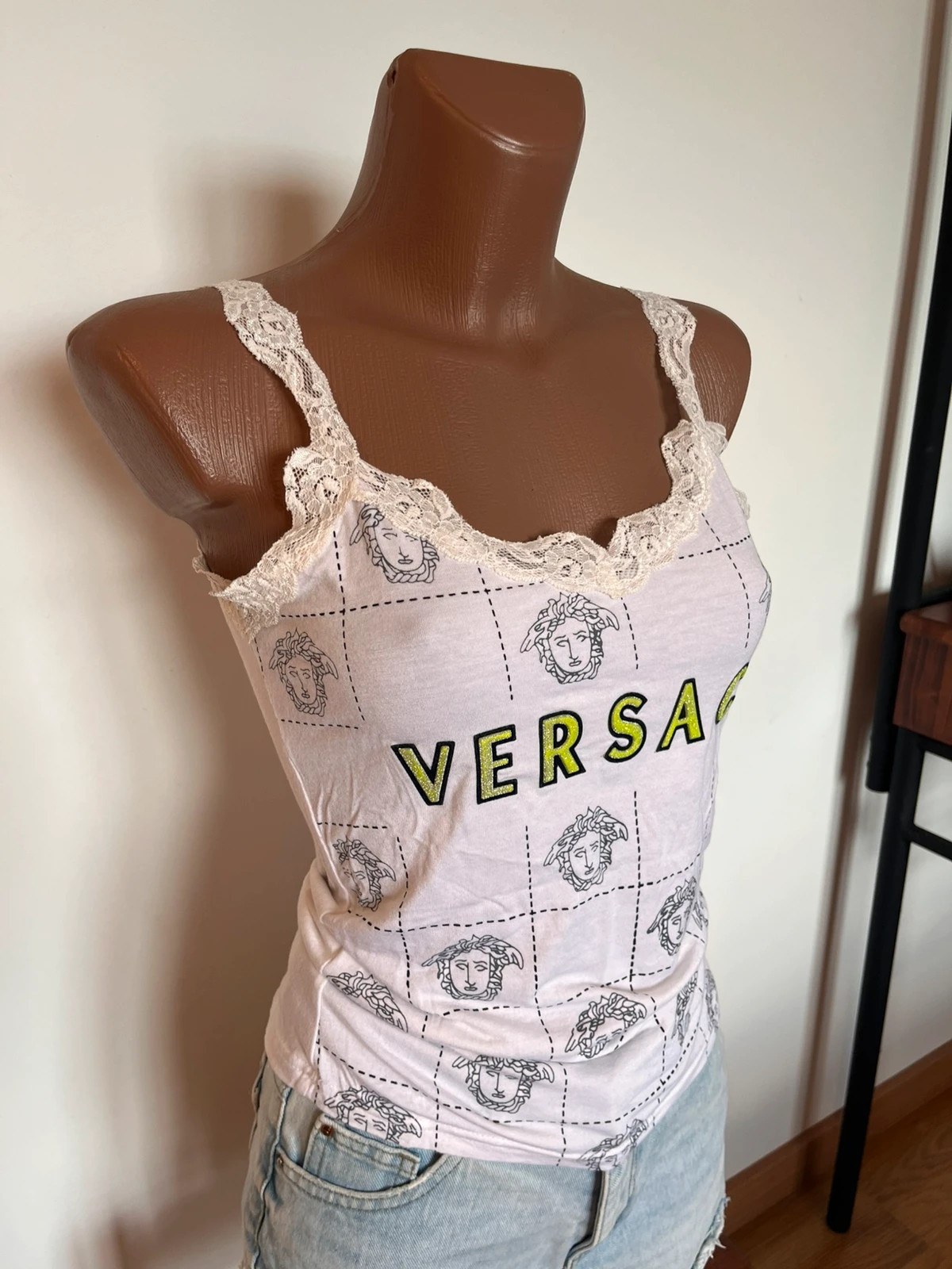 Versace Jeans Couture vintage Y2K top Medusa con encaje – Versace Jeans – taille M / 38 / 10 2