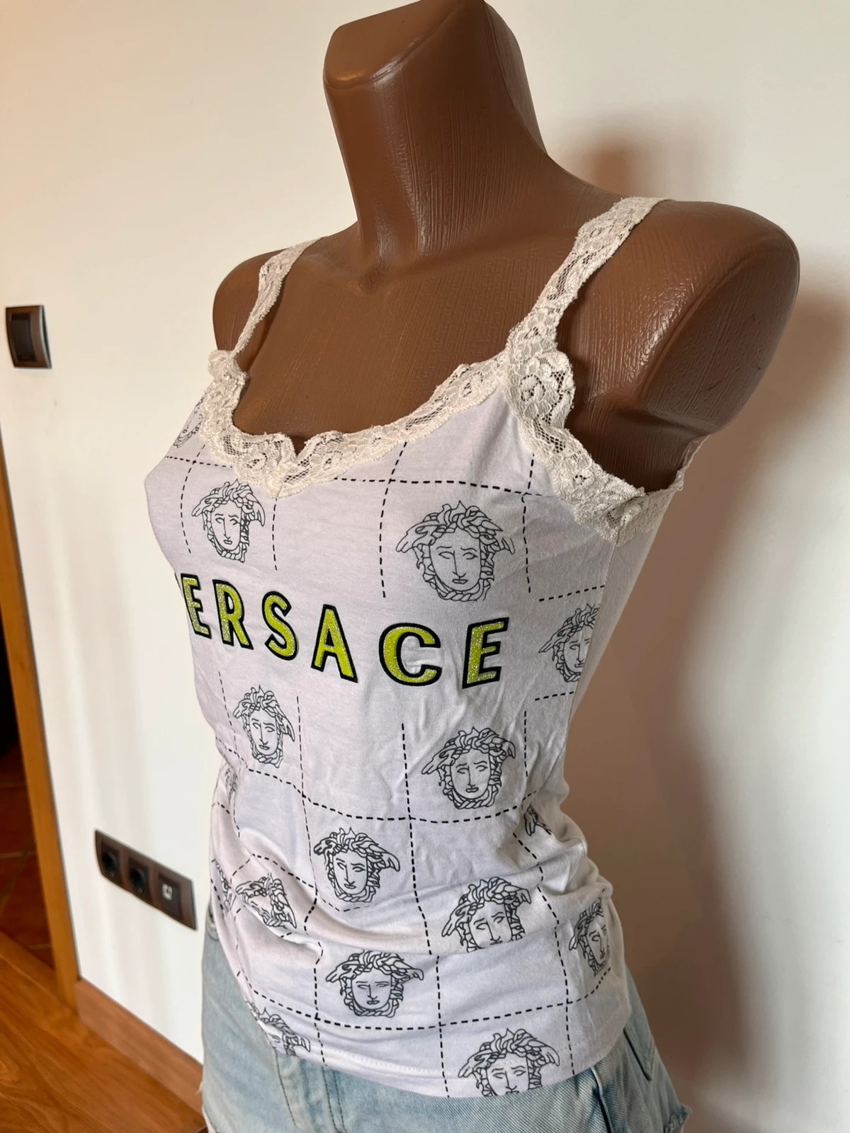 Versace Jeans Couture vintage Y2K top Medusa con encaje – Versace Jeans – taille M / 38 / 10 3