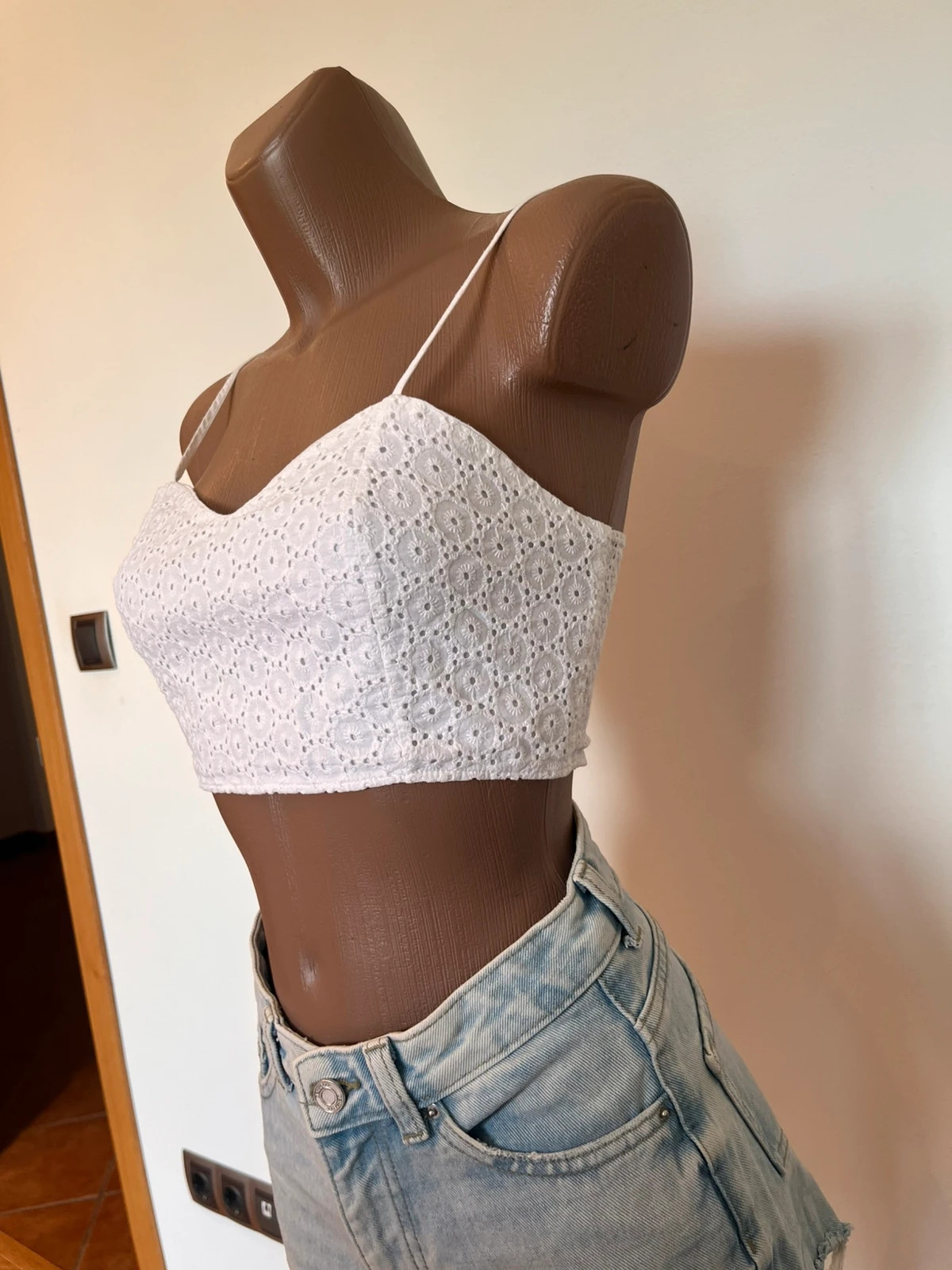 Top crop blanco de bordado calado Zara – Talla S – Zara – taille S / 36 / 8 2