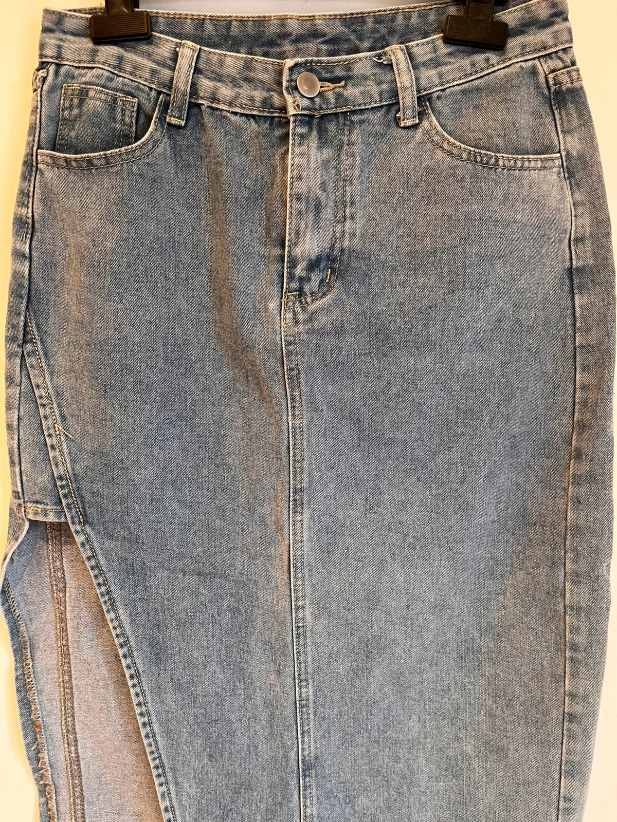 Falda vaquera larga denim azul con abertura lateral Talla M – tienda local – taille M / 38 / 10 2