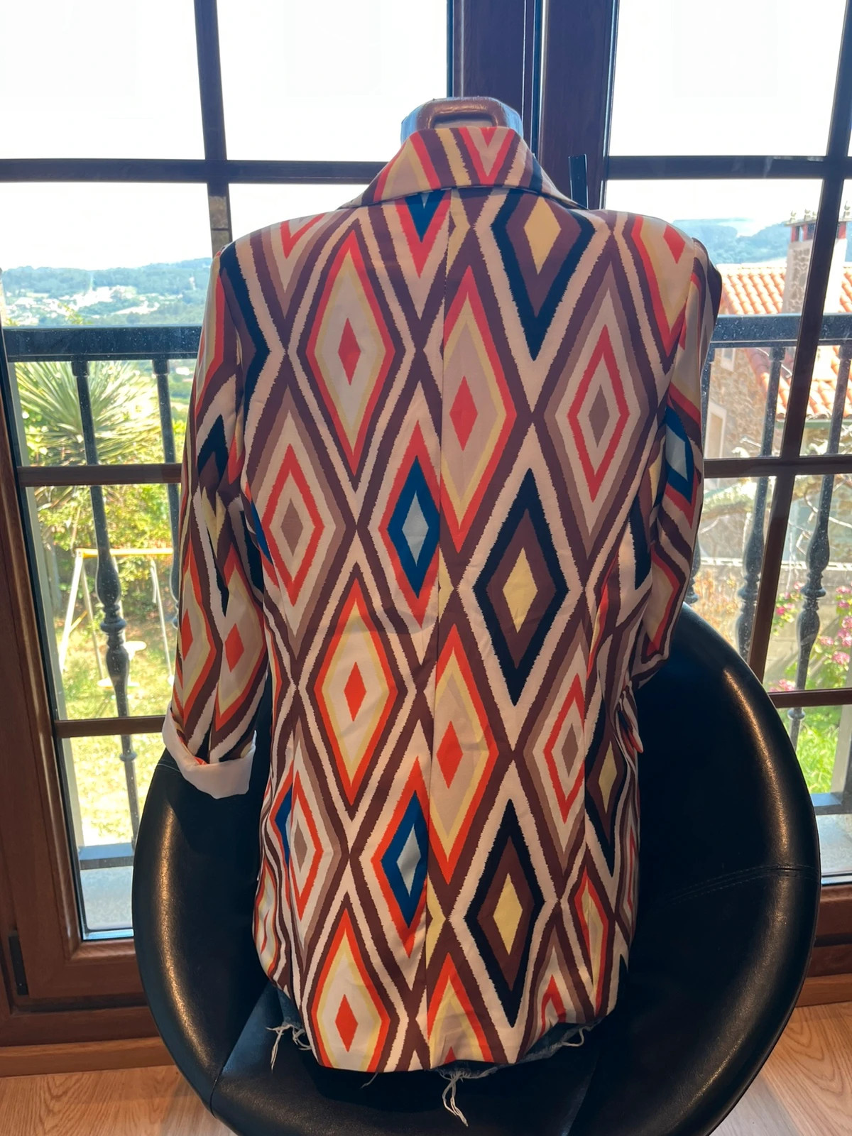Blazer estampada geométrica retro Made in Italy Talla M – tienda local – taille M / 38 / 10 3