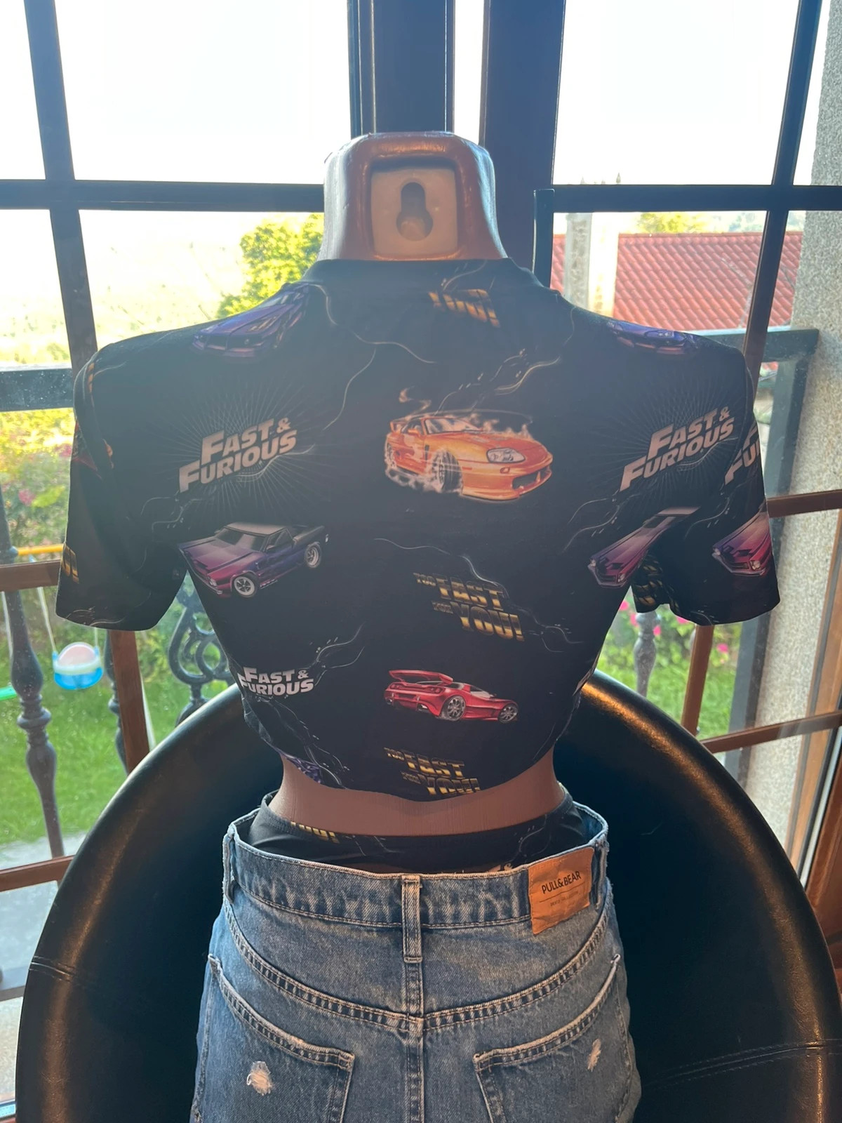 Body Fast & Furious Bershka negro estampado Y2K | Talla S – Bershka – taille S / 36 / 8 2