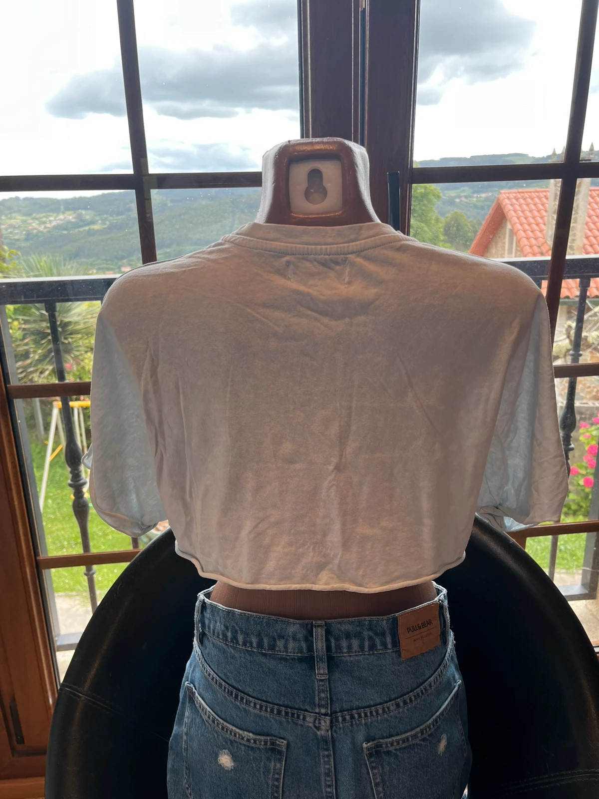 Camiseta Crop Top Bershka Azul Claro – Talla S Oversize – Bershka – taille S / 36 / 8 2