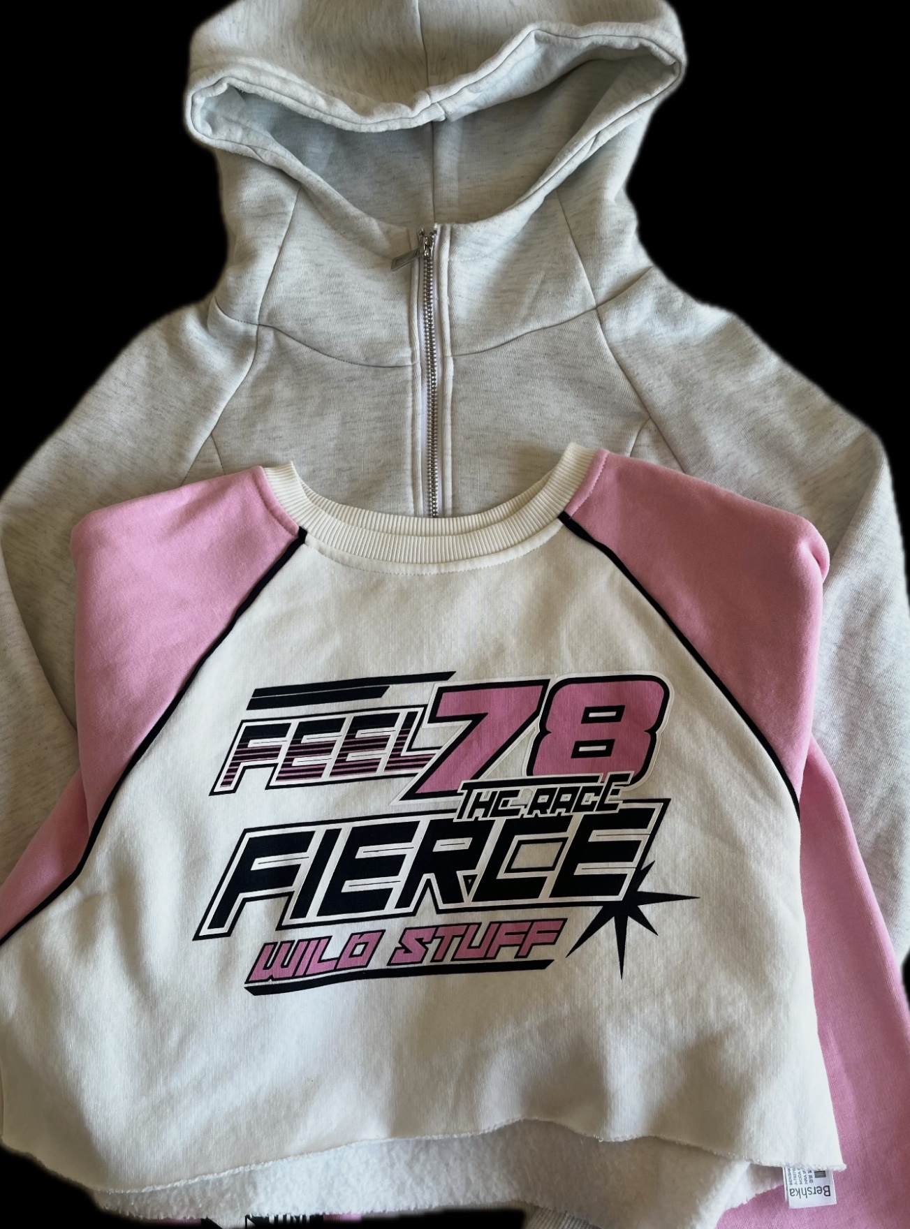 Lote 2 sudaderas cropped Bershka + Shein - talla XS