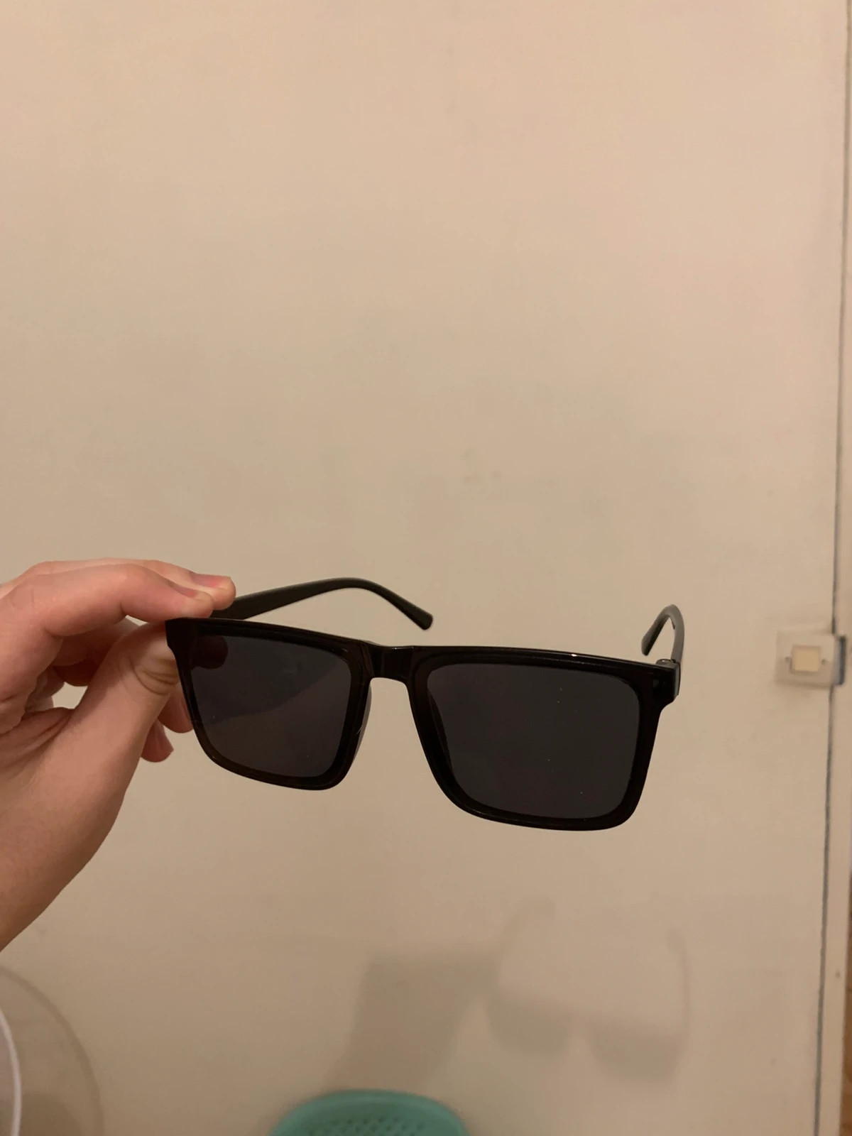 Lunettes de Soleil Noires Carrées Vintage Y2K Retro Rare Streetwear 90s