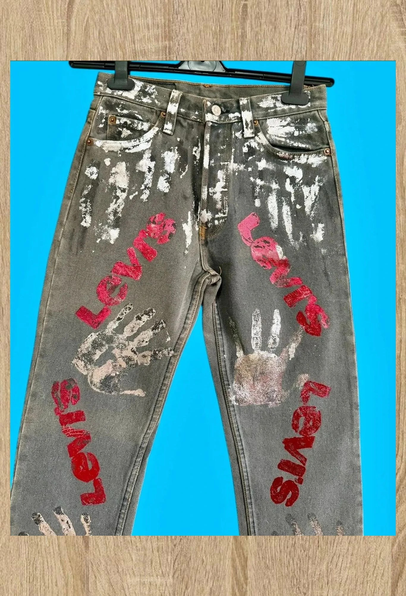 Espectacular vaquero Levis vintage, customizado metalizado, talla 38 😍 – Levi's – taille M / 38 / 10 3