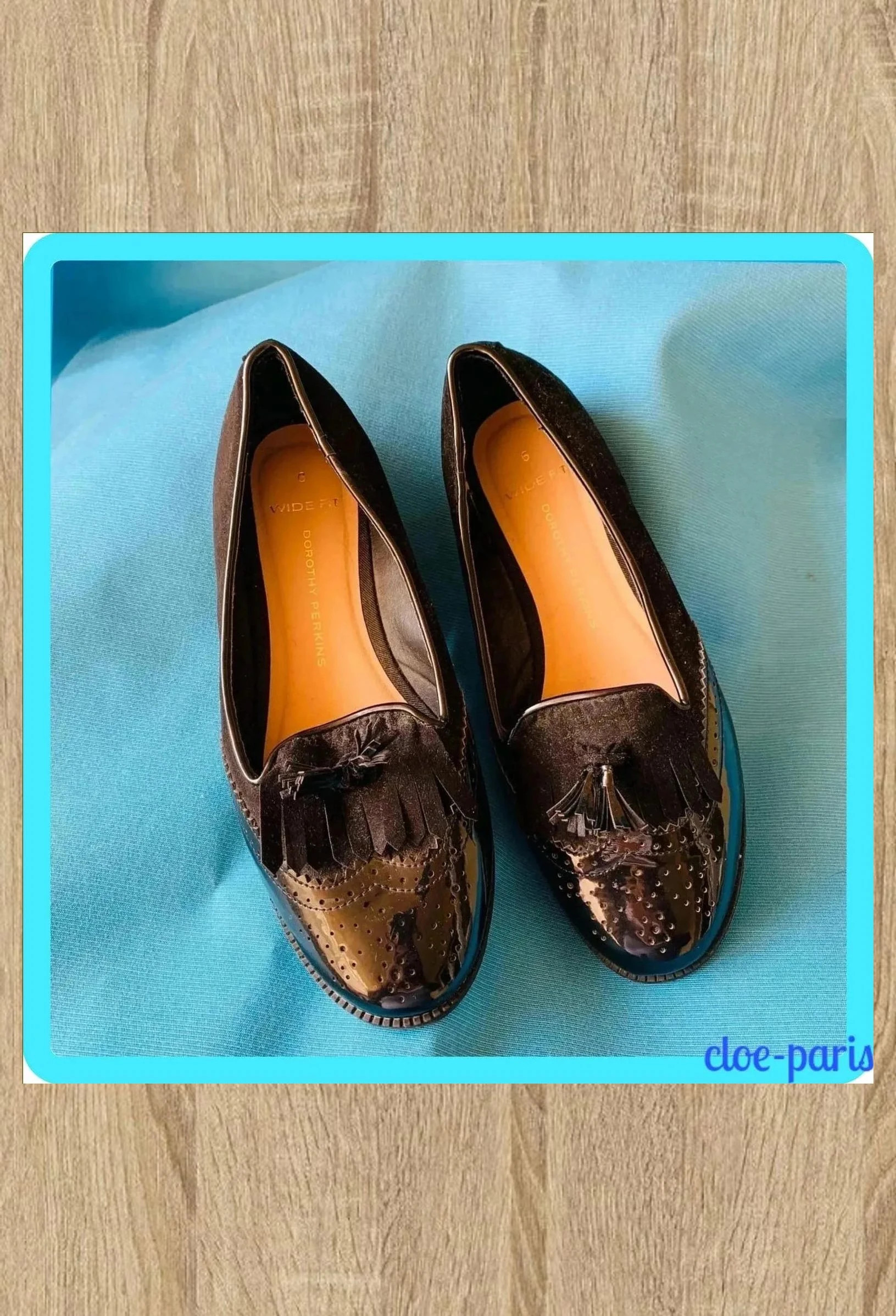 Mocasines charol y ante de Dorothy Perkins, número 39 😍
