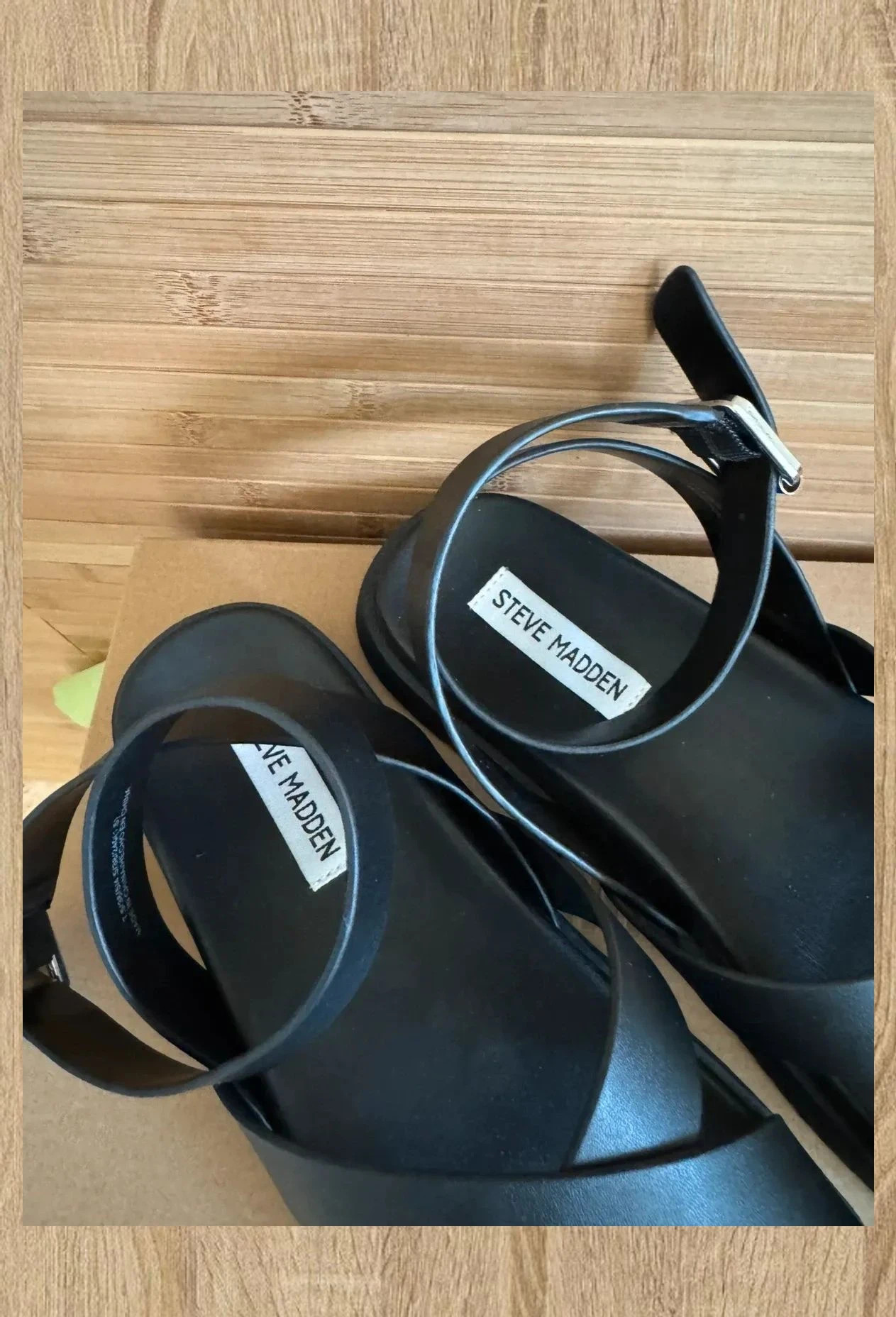 Sandalias planas negras de piel de Steve Madden , número 38 😍 – Steve Madden – taille 38 3