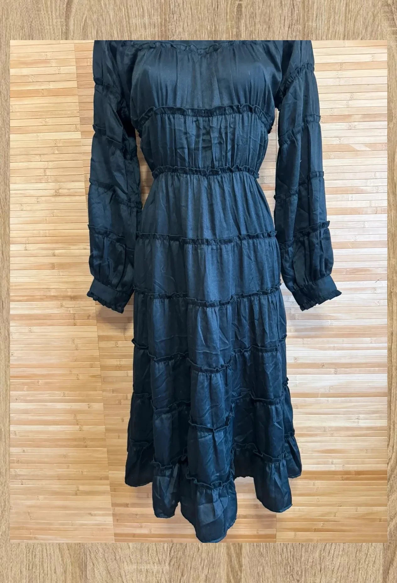 Divino vestido negro tela viscosa tacto seda , marca Mapp talla S 😍 – MAPP – taille S / 36 / 8 2
