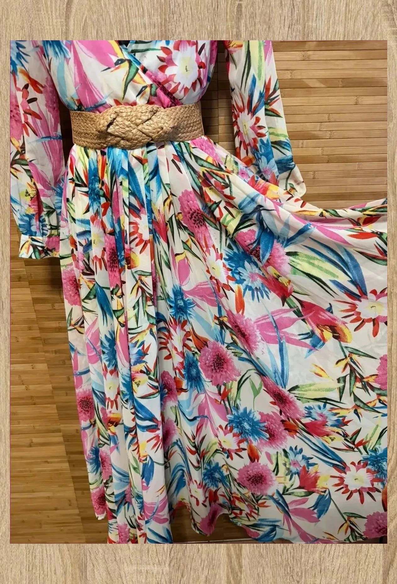Vestido largo flores , falda mucho vuelo , talla L 😍 – Haoduoyi – taille L / 40 / 12 5