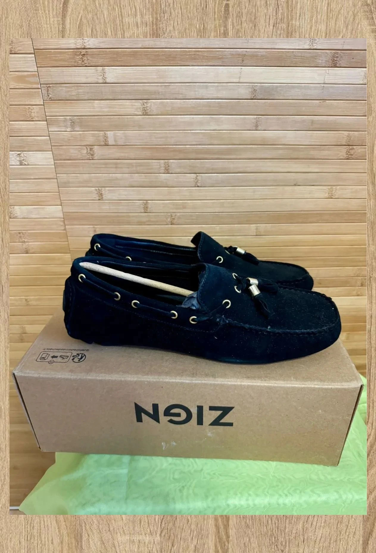 ZIGN flats for men in black. Made of ante. Sin usar. Size 43 EU 😍