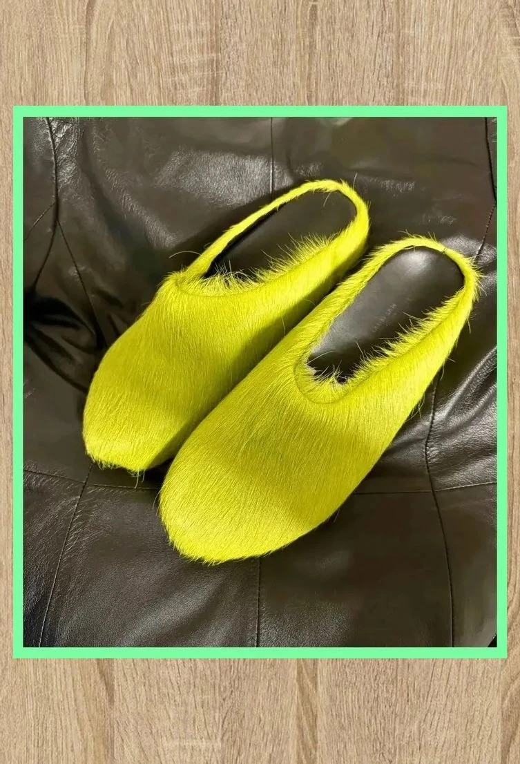 Mules Marni Long Haircalf Fussbett Sabot Light Lime Green núm.44 😍 – Marni – taille 44 2