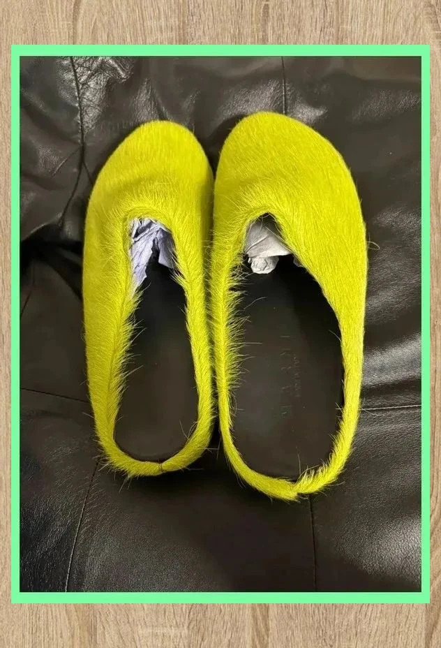 Mules Marni Long Haircalf Fussbett Sabot Light Lime Green núm.44 😍 – Marni – taille 44 4