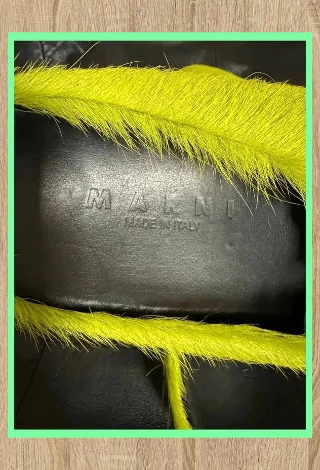 Mules Marni Long Haircalf Fussbett Sabot Light Lime Green núm.44 😍 – Marni – taille 44 5