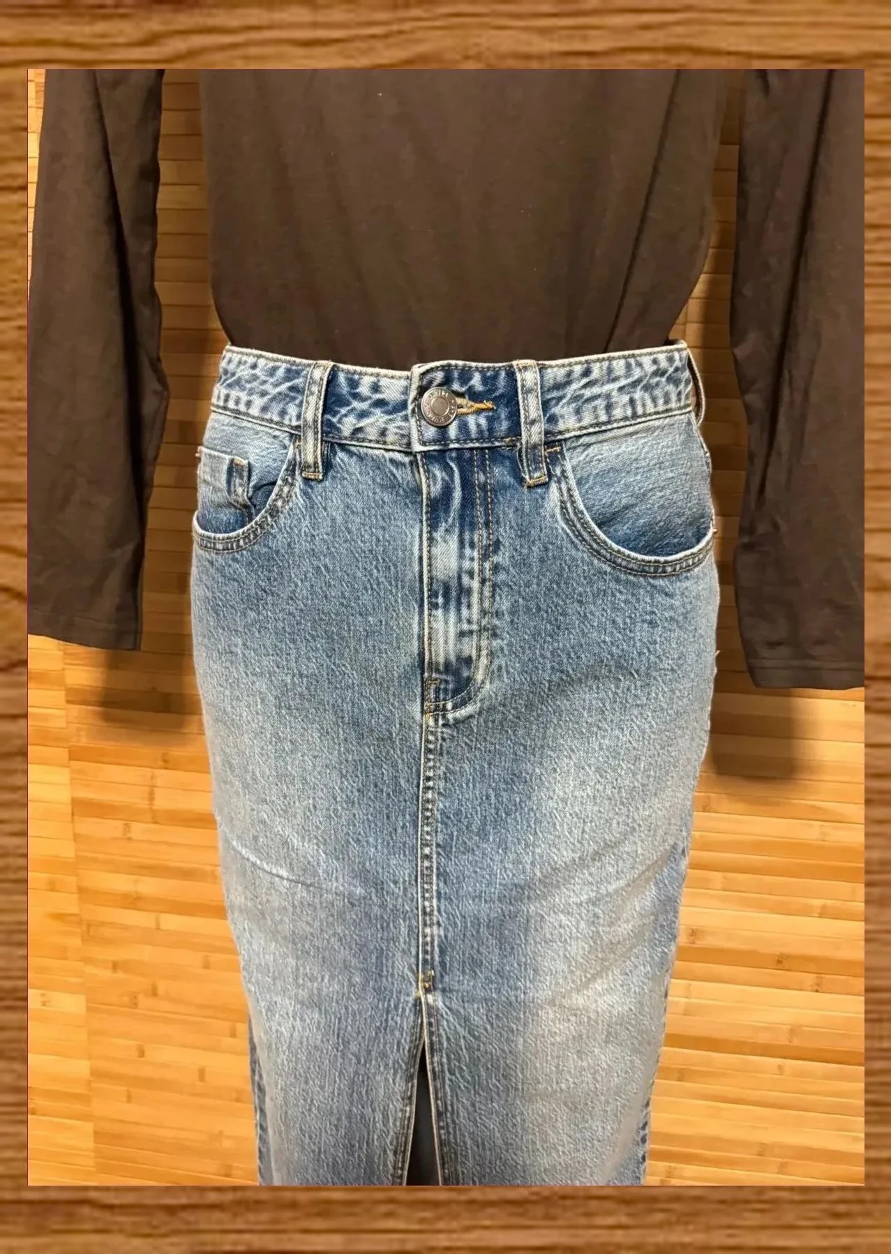 Falda larga vaquera de Stradivarius, talla 36 😍 – Stradivarius – taille S / 36 / 8 4