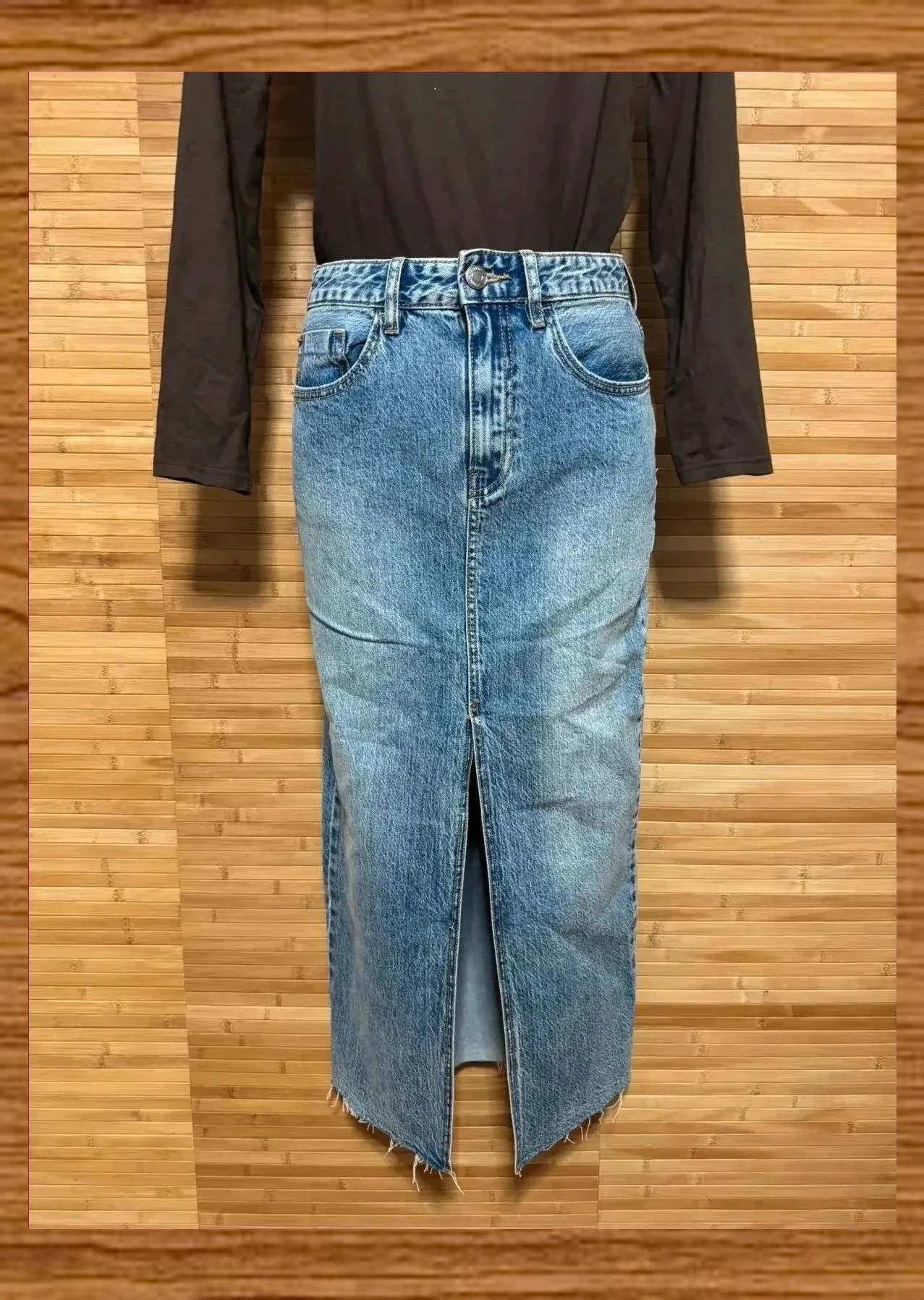 Falda larga vaquera de Stradivarius, talla 36 😍 – Stradivarius – taille S / 36 / 8 2