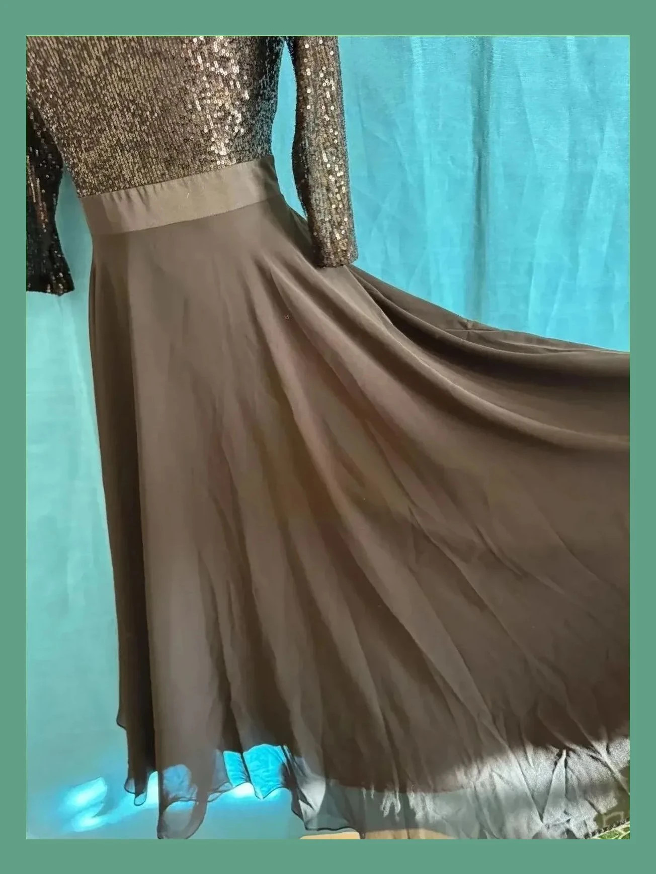 Espectacular vestido fiesta con cuerpo lentejuelas, color negro de marca Swing talla 42 😍 – Swing – taille XL / 42 / 14 4