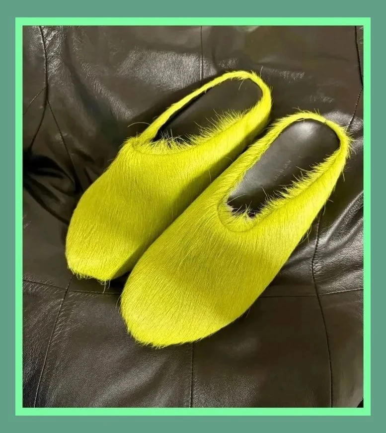Mules Marni Long Haircalf Fussbett Sabot Light Lime Green núm.44 😍 – Marni – taille 44 2