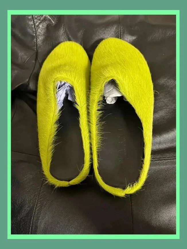 Mules Marni Long Haircalf Fussbett Sabot Light Lime Green núm.44 😍 – Marni – taille 44 4