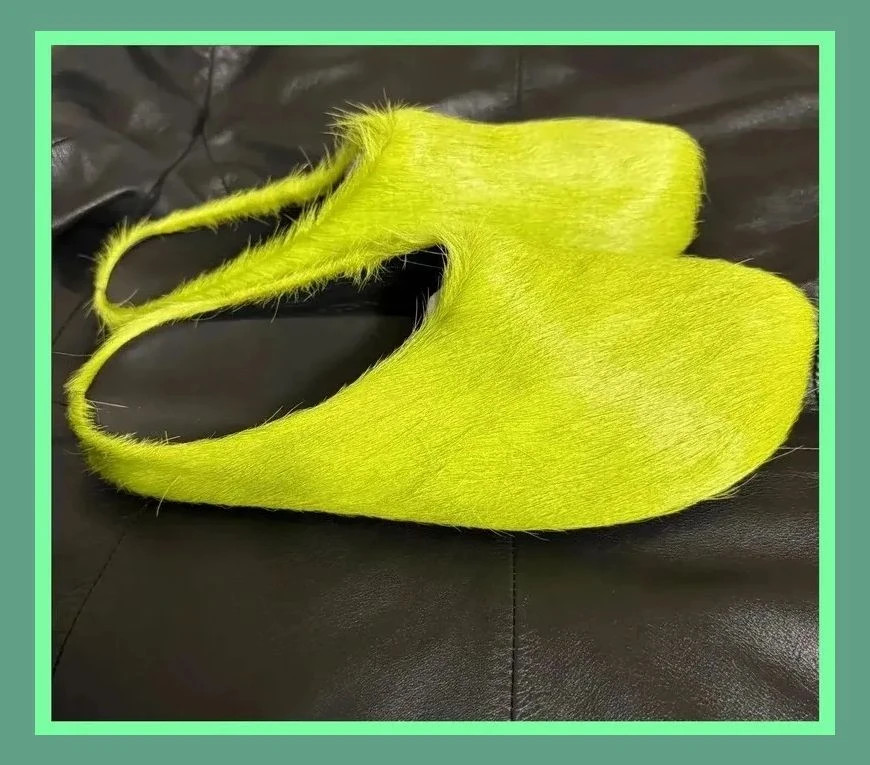 Mules Marni Long Haircalf Fussbett Sabot Light Lime Green núm.44 😍 – Marni – taille 44 3