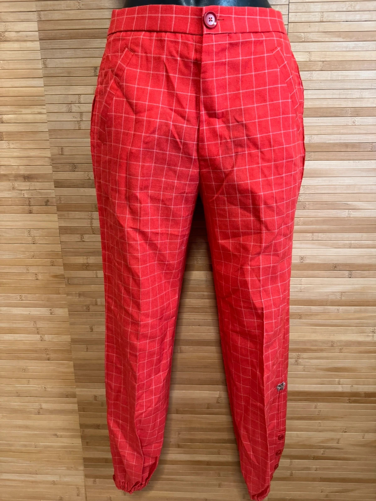 Pantalones rojos cuadros vintage talla 38 😍 – Vintage – taille M / 38 / 10 2