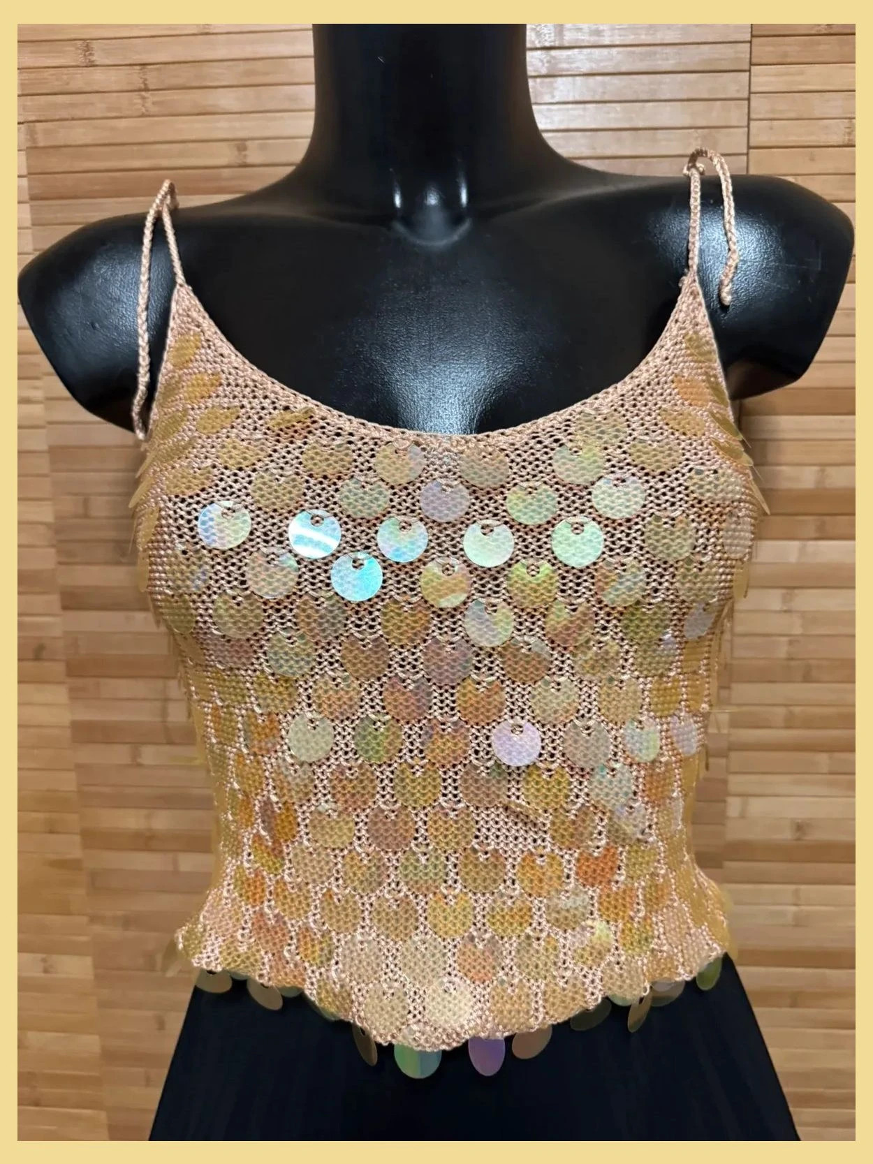 Divino crop top crochet con lentejuelas vintage de mango talla S 😍 – Mango – taille S / 36 / 8 2