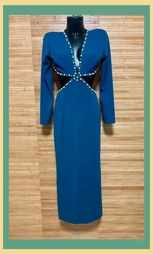 Divino vestido largo para fiesta , talla única para M , tela elástica 😍