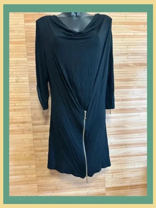 Divino vestido negro tela viscosa elástica de marca Femme talla 42 😍 – Femme – taille XL / 42 / 14 2