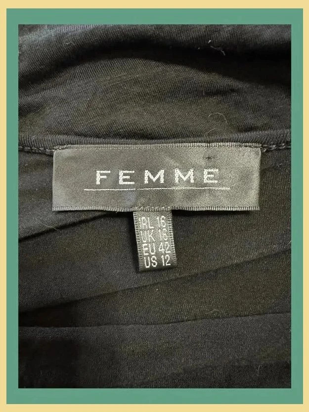 Divino vestido negro tela viscosa elástica de marca Femme talla 42 😍 – Femme – taille XL / 42 / 14 4