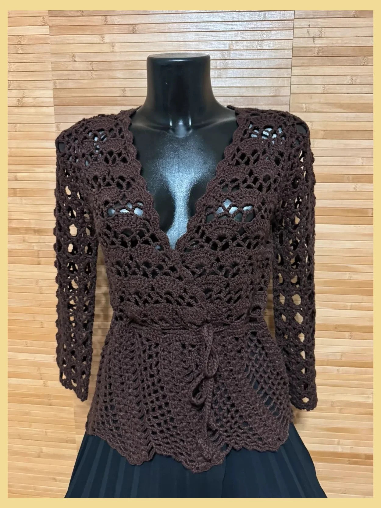 Divino jersey crochet lana , marca Sanye talla S/M 😍